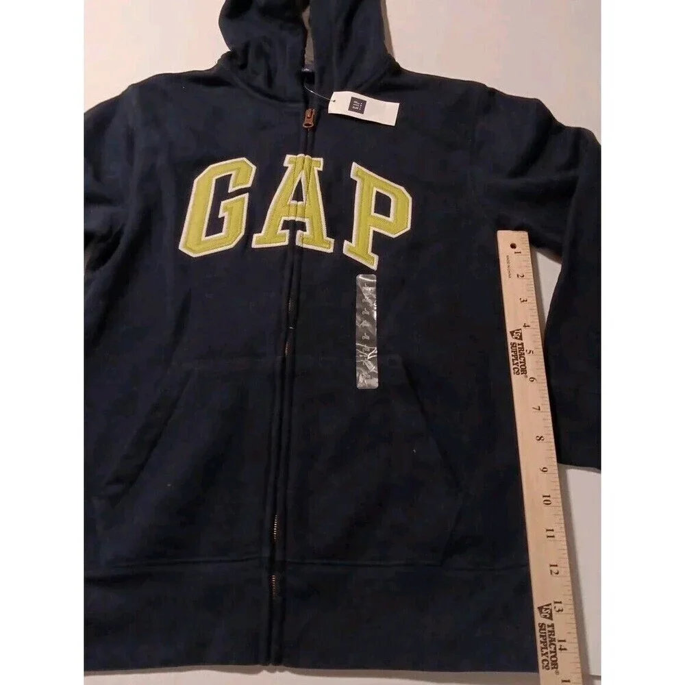 Gap Kids Classic Basic Hooded Full Zip Jacket Lightweight Long Sleeve Coat NWT L